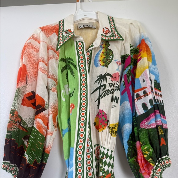 Alemais Multicolor Graphic Long Sleeve Dress - Picture 4 of 4